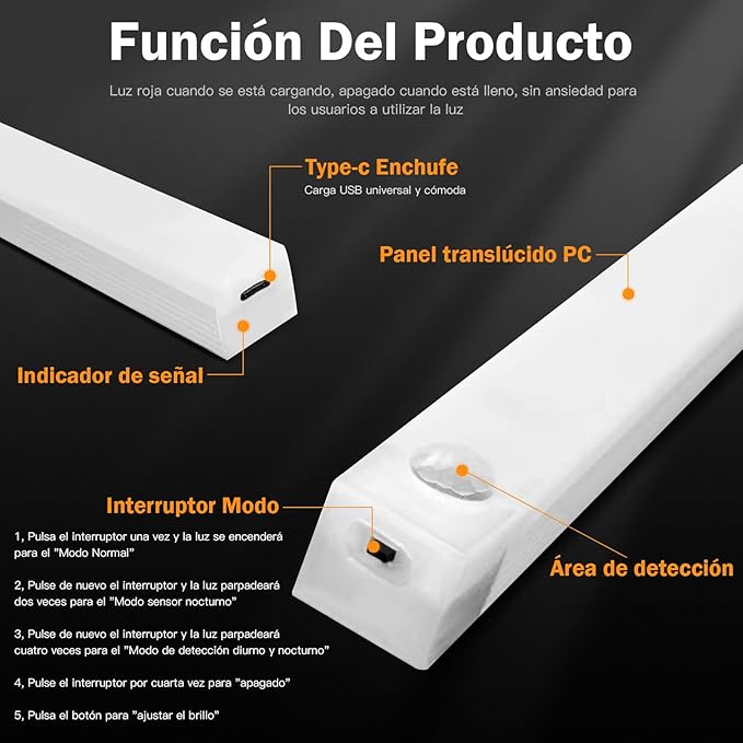 Barra Luz Led Con Sensor Movimiento 💡