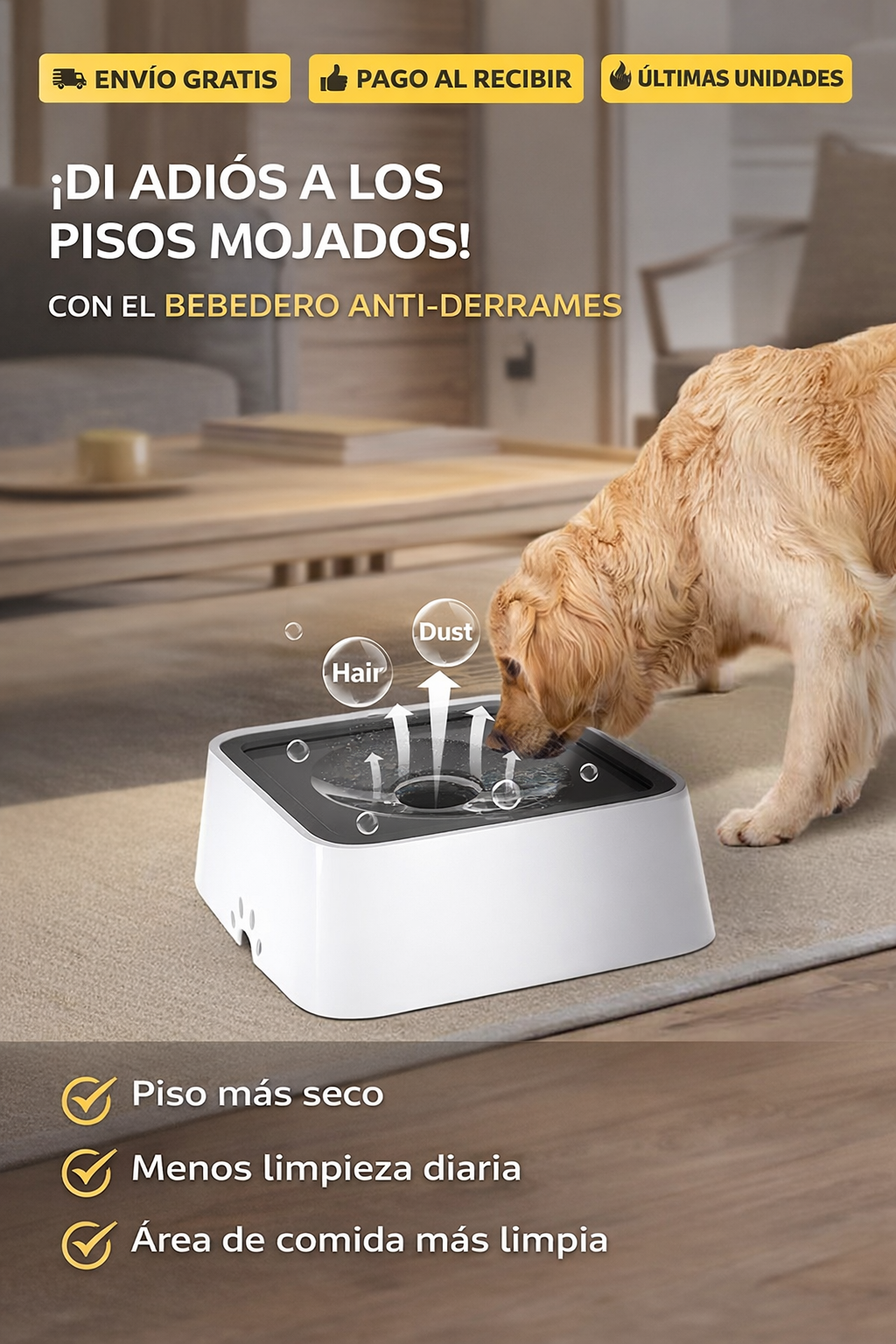 BEBEDOR NO SPLASHES -EVITA TENER SIEMPRE TU PISO MOJADO💧🐶
