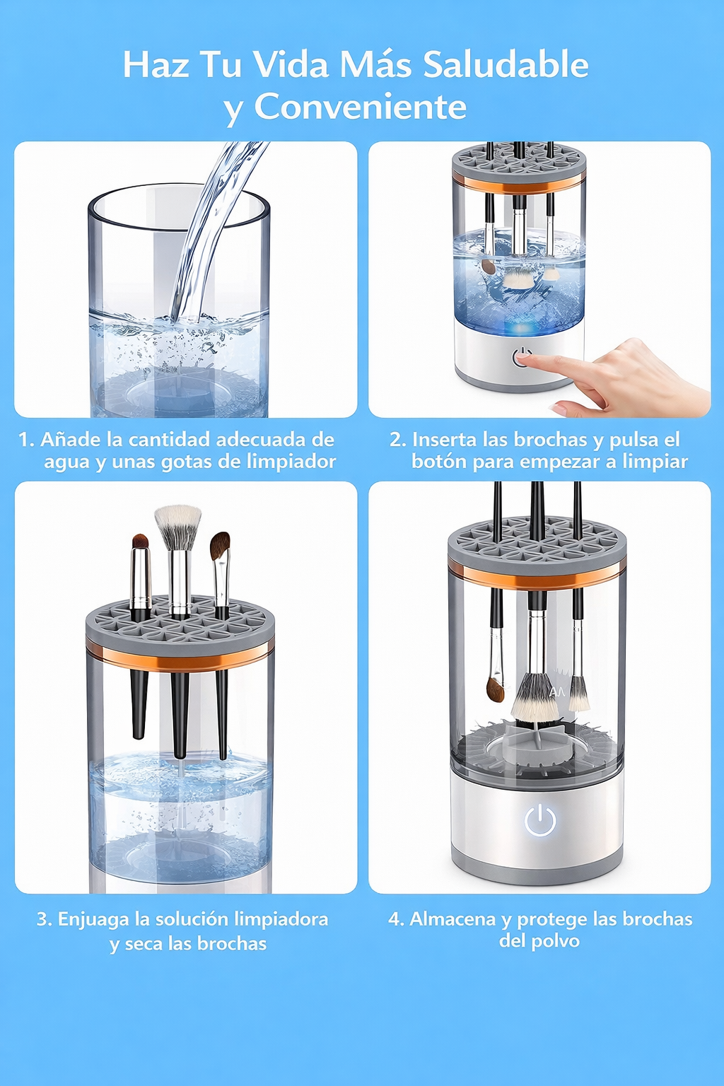 LIMPIADOR DE BROCHAS - CUIDA TU PIEL✨💧