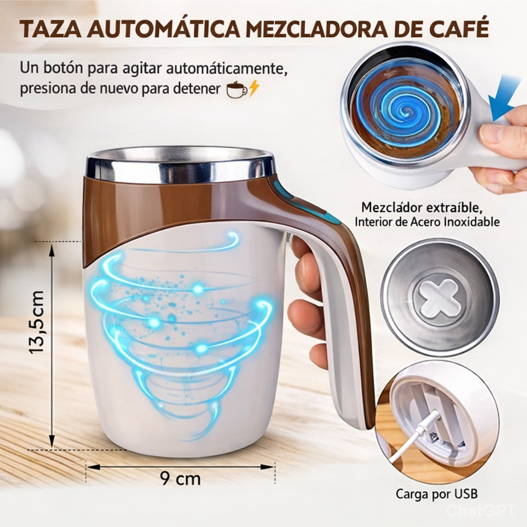 Taza Mezcladora - No Pierdas Más Tu Tiempo⚡☕