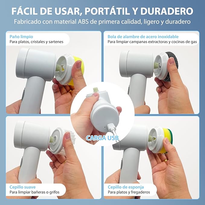 Cepillo Eléctrico Potente - Ahorra Tiempo y Esfuerzo⚡🧼